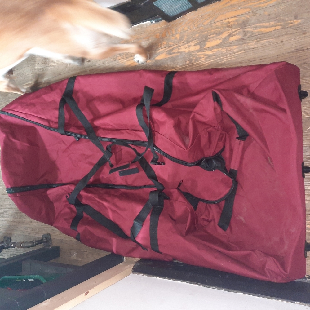 Red Duffel Bag with Black Straps